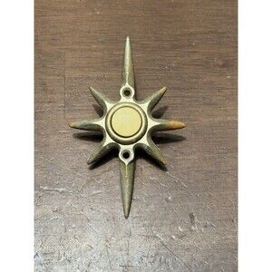 Vintage Metal Starburst Mid-Century Modern Atomic Door Bell Wall Mount Button